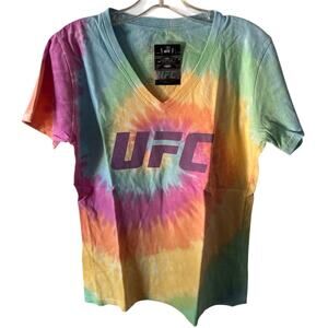 Women’s UFC T Shirt Tie Dye Size Small V Neck